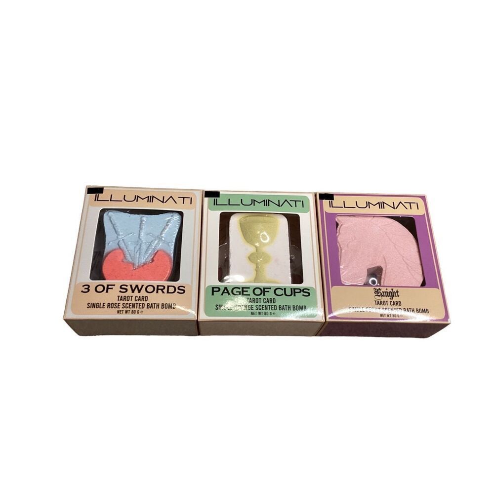 Bundle Of 3 Nwt Tarot Card Bath Bombs Knight Witch Spiritual Cups Swords